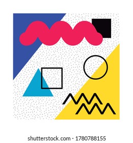 abstract poster with colors and figures geometrics vector illustration design