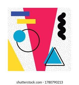 afiche abstracto con colores y figuras diseño de ilustración de vector geométrico