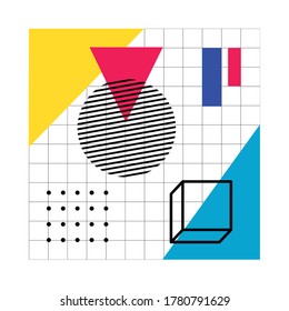 abstract poster with colors and figures geometrics vector illustration design