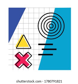 abstract poster with colors and figures geometrics vector illustration design