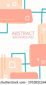 Abstract poster with composition of organic shapes in trendy modern style. Place for text. Smooth lines, spots, shapes. Can be used to decorate covers, postcards, walls. Vector illustration