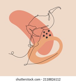 abstract poster concept with calla flower in modern style