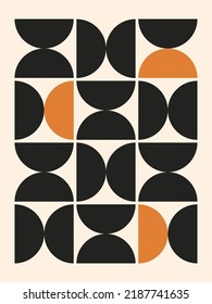 Abstraktes Poster. Moderne geometrische Zusammensetzung. Boho Wanddekor. Kunstdruck des Mittelalters.