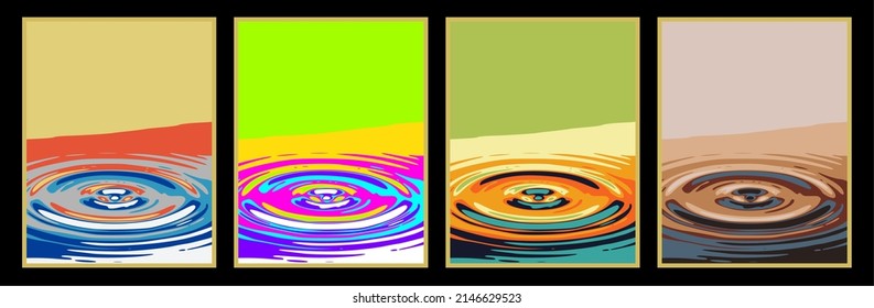 Abstract poster cover background. Vector illustrations of ripples on water surface in colorful color, for natural background, flyer or card.