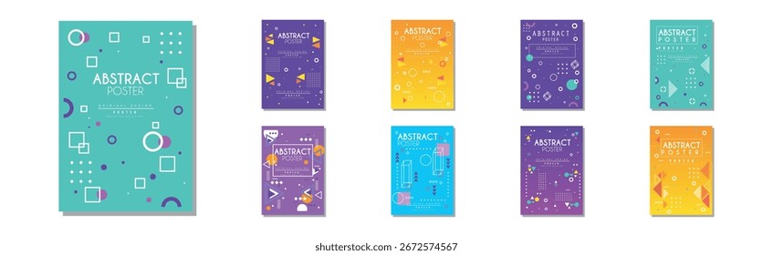Póster Abstractas y cubierta con figuras y Formas Vector Set