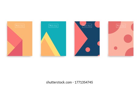 Abstract poster cover. Flat geometric brochure. Minimal simple book flyer. Journal layout in modern style. Editable title in square frame. Isolated poster page. Vector EPS 10