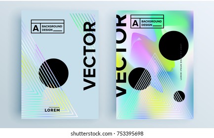 Abstract poster covers set with modern hipster and memphis background colors. Vector templates for placards, banners, presentations and reports.