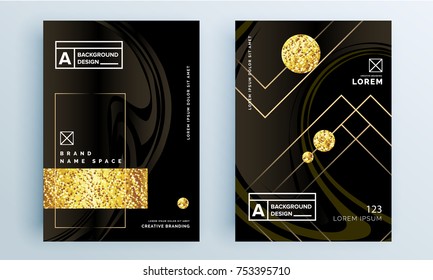 Abstract poster covers set with modern hipster and memphis background colors. Vector templates for placards, banners, presentations and reports.