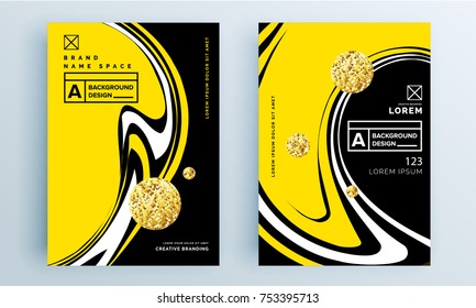 Abstract poster covers set with modern hipster and memphis background colors. Vector templates for placards, banners, presentations and reports.