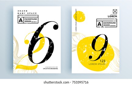 Abstract poster covers set with modern hipster and memphis background colors. Vector templates for placards, banners, presentations and reports.
