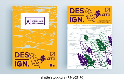 Abstract poster covers set with modern hipster and memphis background colors. Vector templates for placards, banners, presentations and reports.
