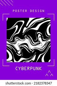 Abstract poster in cyberpunk style for your banner, flyer or business card. Modern, trendy colors, minimalism art, vector illustration.