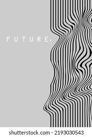 Abstract poster in cyberpunk style for your banner, flyer or business card. Modern, trendy colors, minimalism art, vector illustration.