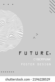 Abstract poster in cyberpunk style for your banner, flyer or business card. Modern, trendy colors, minimalism art, vector illustration.