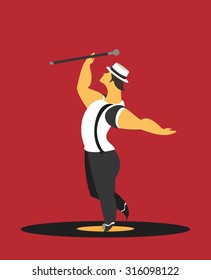 Abstract poster dances movement, vector illustration stylized characters