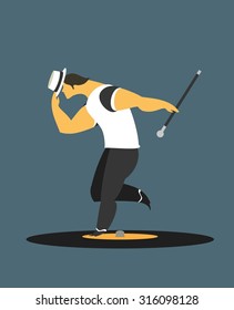 Abstract poster dances movement, vector illustration stylized characters
