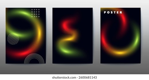 abstract poster design, poster design background vector set.  Cover  Design template with vibrant abstract gradient geometric shape. Ideal design for social media, flyer, party, Effect 