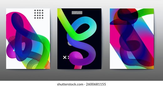 abstract poster design, poster design background vector set.  Cover  Design template with vibrant abstract gradient geometric shape. Ideal design for social media, flyer, party, Effect 
