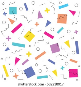 Abstract poster design, cover, card. Stylish geometric texture. Retro, Memphis style. Modern flat illustrations.