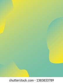 Abstract poster design. Cover composition of geometric colorful shapes. Gradient fluid color trendy background. Green and yellow. Contemporary art