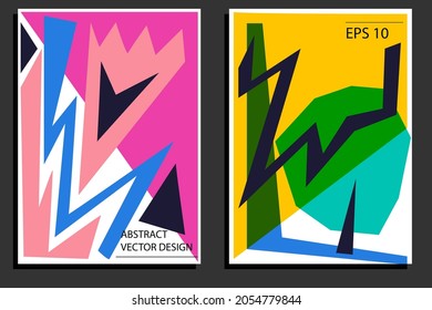 Abstract poster design. creative hand drawn colorful cards. modern template