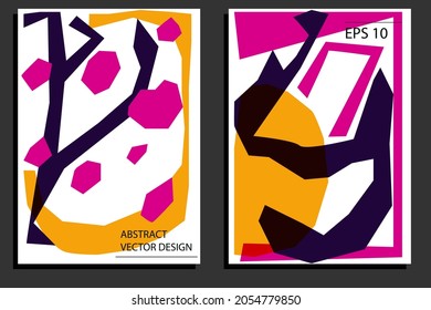 Abstract poster design. creative hand drawn colorful cards. modern template