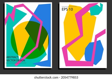 Diseño de afiches abstractos. cartas coloridas dibujadas a mano creativas. plantilla moderna