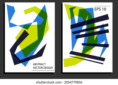 Abstract poster design. creative hand drawn colorful cards. modern template