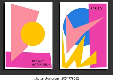 Abstract poster design. creative hand drawn colorful cards. modern template
