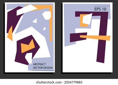 Abstract poster design. creative hand drawn colorful cards. modern template