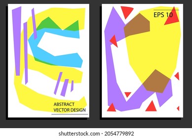 Abstract poster design. creative hand drawn colorful cards. modern template