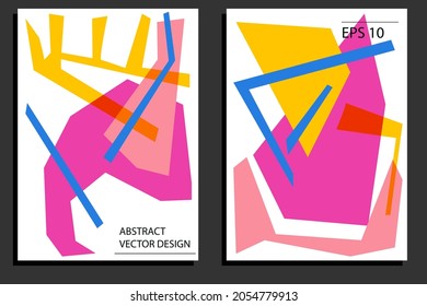 Diseño de afiches abstractos. cartas coloridas dibujadas a mano creativas. plantilla moderna