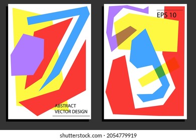 Abstract poster design. creative hand drawn colorful cards. modern template