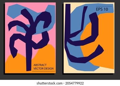 Abstract poster design. creative hand drawn colorful cards. modern template
