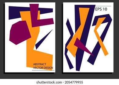 Abstract poster design. creative hand drawn colorful cards. modern template