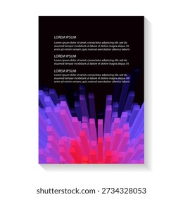 Abstract poster design featuring a dynamic explosion of 3D geometric square pillars. Modern futuristic aesthetic with a sense of energy and perspective, perfect for technology covers, music festival flyers, digital gaming backgrounds, and contemporary corporate branding