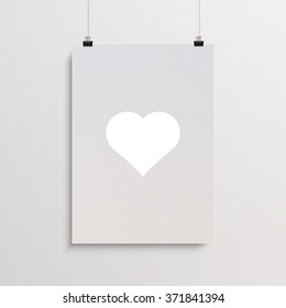 Abstract poster design with heart on minimal background  
Eps 10 vector illustration 