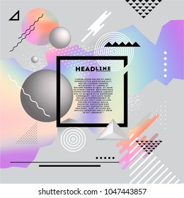 Abstract poster design. Abstract holographics template.
