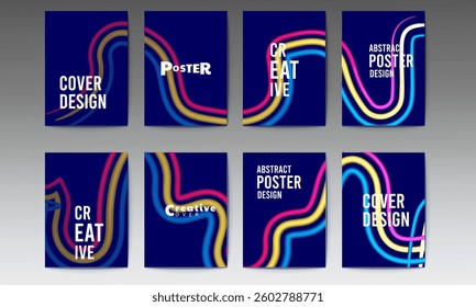 abstract poster design, line, Abstract Geometric Linear background design collection. Bauhaus modern design, printable posters, banners, template concept design