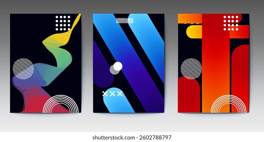 abstract poster design, line, Abstract Geometric Linear background design collection. Bauhaus modern design, printable posters, banners, template concept design