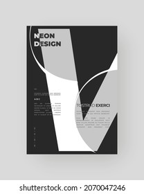 Abstract Poster Design. Minimal illustration on vertical A4 format. Distorted type. Letters in bubbles.