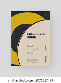 Abstract Poster Design. Minimal illustration on vertical A4 format. Distorted type. Letters in bubbles.