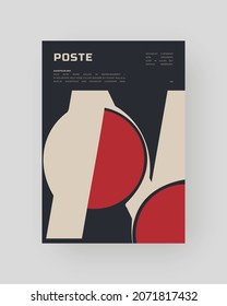 Abstract Poster Design. Minimal illustration on vertical A4 format. Distorted type. Letters in bubbles.