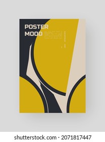 Abstract Poster Design. Minimal illustration on vertical A4 format. Distorted type. Letters in bubbles.