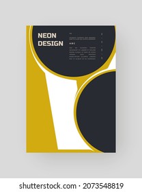 Abstract Poster Design. Minimal illustration on vertical A4 format. Distorted type. Letters in bubbles.