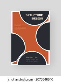 Abstract Poster Design. Minimal illustration on vertical A4 format. Distorted type. Letters in bubbles.