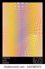 Abstract Poster Design with Optical Illusion Effect. Minimal Psychedelic Cover Page Collection. Brown Wave Lines Background. Fluid Stripes Art. Swiss Design. Vector Illustration for Report.