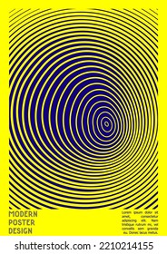 Resumen Diseño de afiches con efecto de ilusión óptica. Colección mínima de portadas psicodélicas. Fondo de las líneas onduladas monocromáticas. Arte de Rayas Fluidas. Diseño Suizo. Ilustración vectorial para folleto.
