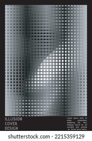 Abstract Poster Design with Optical Illusion Effect. Minimal Psychedelic Cover Page Collection. Bright Wave Lines Background. Fluid Stripes Art. Swiss Design. Vector Illustration for Report.