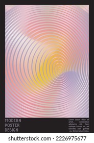 Abstraktes Poster-Design mit optischem Illusionseffekt. Minimale Kollektion von psychedelischen Titelseiten. einfarbiger Hintergrund der Wellenlinien. Fluid Stripes Art. Swiss Design. Vektorgrafik zum Bericht.